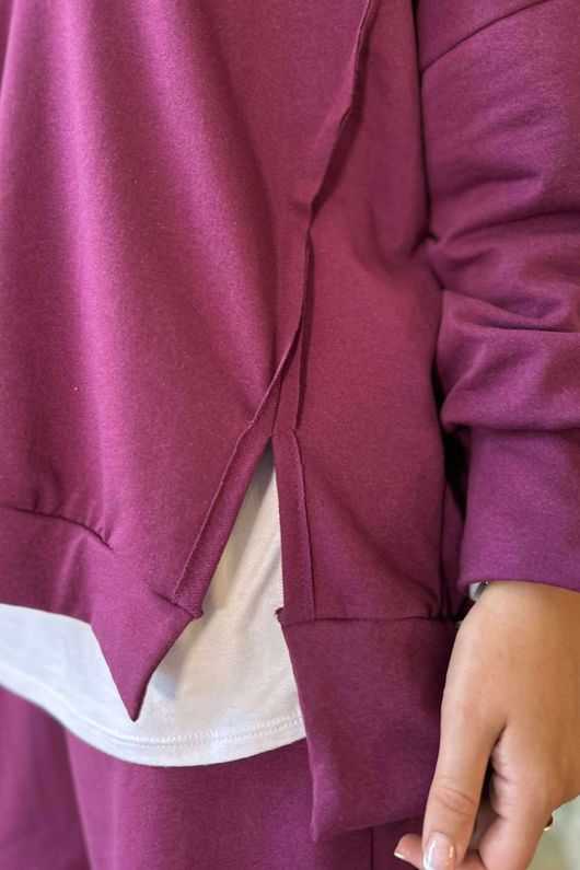 The Sunday Morning V Slouch Sweatshirt Aubergine